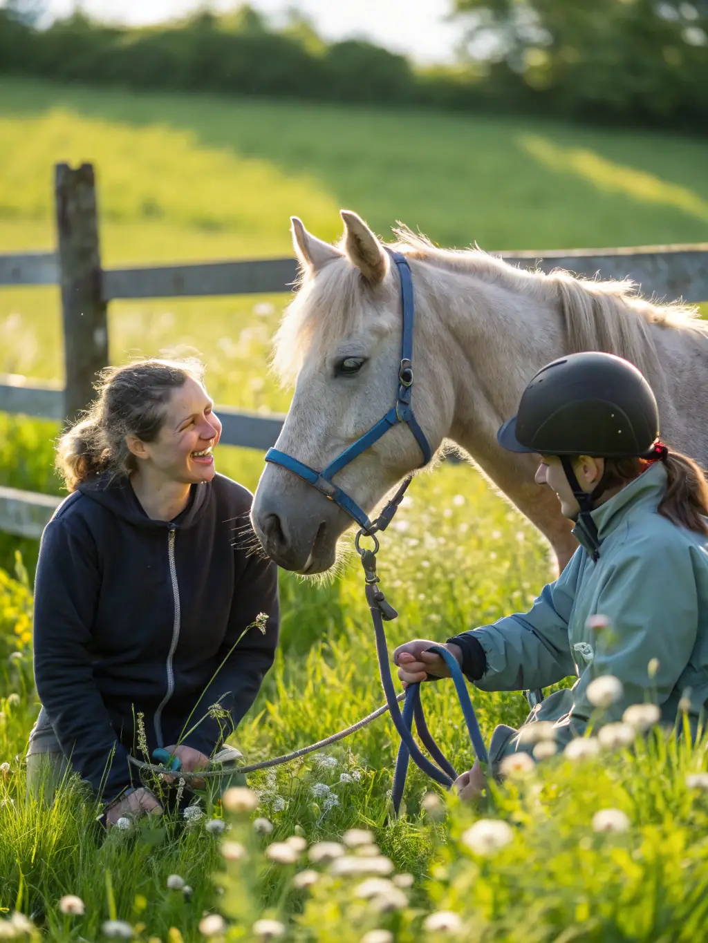 A therapy horse gently interacting with a participant, illustrating the therapeutic benefits of equine-assisted activities at EQUI 22 YFFINIAC.